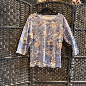 Floral Print 3/4 Sleeve Top